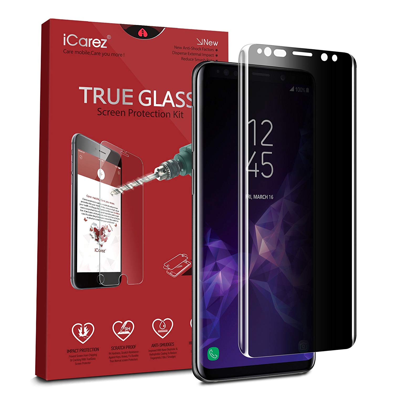 Galaxy S9 Plus Full Coverage 2 Way Privacy Glass